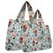 Wrapables Large & Small Foldable Tote Nylon Reusable Grocery Bags, Set of 2, Sporty